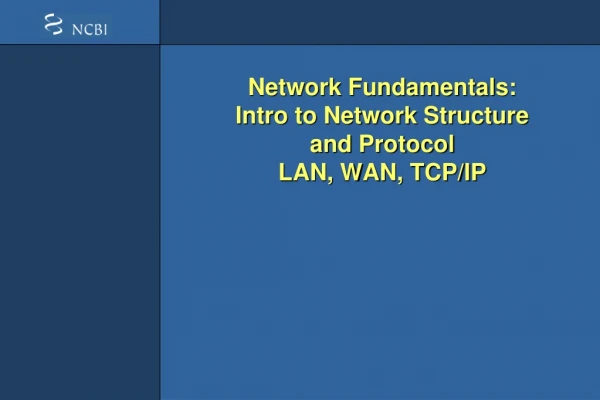 Network Fundamentals: Intro to Network Structure  and Protocol LAN, WAN, TCP/IP