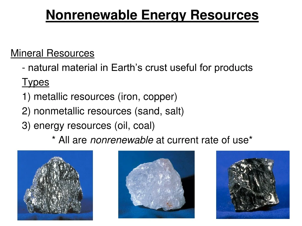 nonrenewable energy resources mineral resources