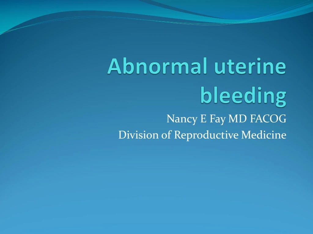 abnormal uterine bleeding