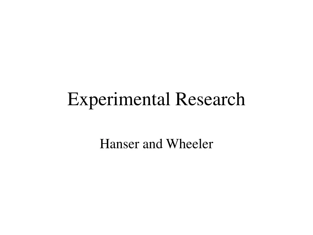 experimental research