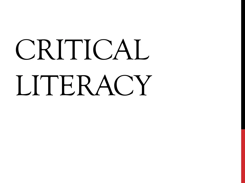 critical literacy