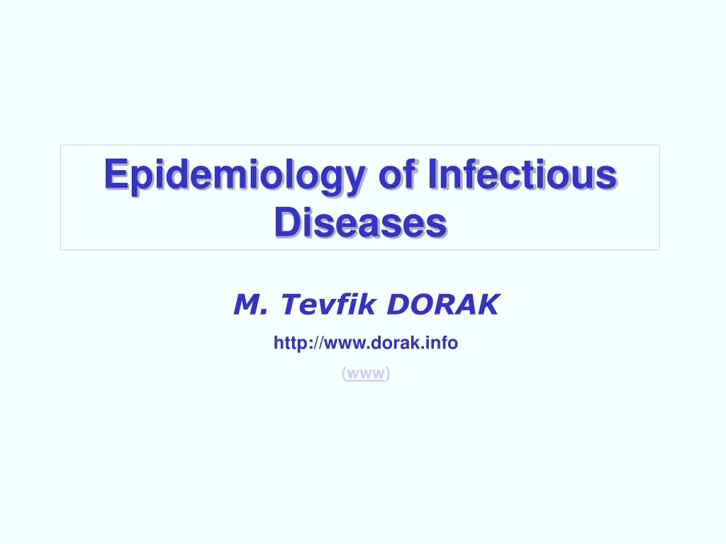 epidemiology of infectious diseases