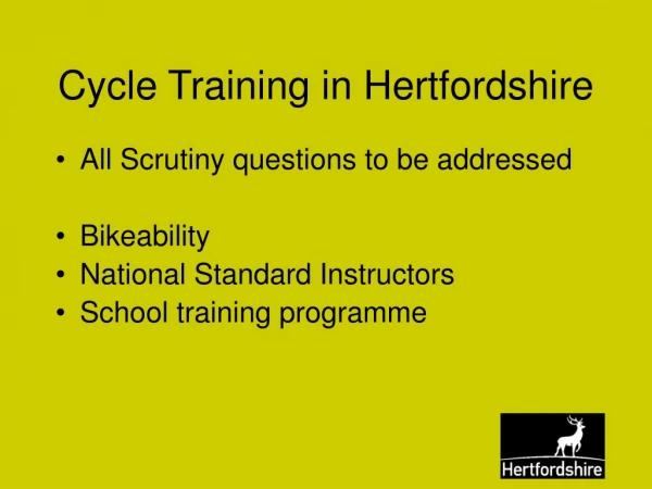 Cycle Training in Hertfordshire