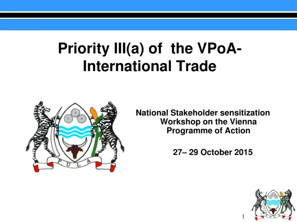 Priority III(a) of  the VPoA-  International Trade