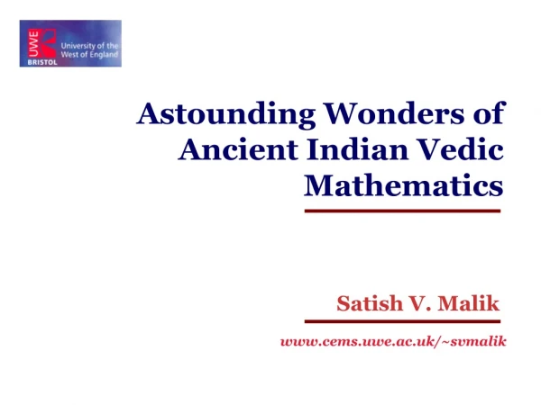 Astounding Wonders of Ancient Indian Vedic Mathematics