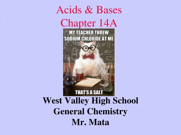Acids &amp; Bases Chapter 14A