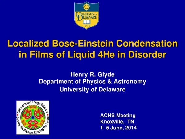 Localized Bose-Einstein Condensation in Films of Liquid 4He in Disorder