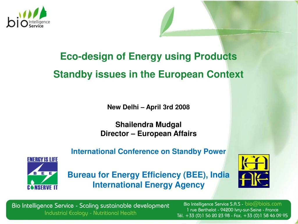 eco design of energy using products standby
