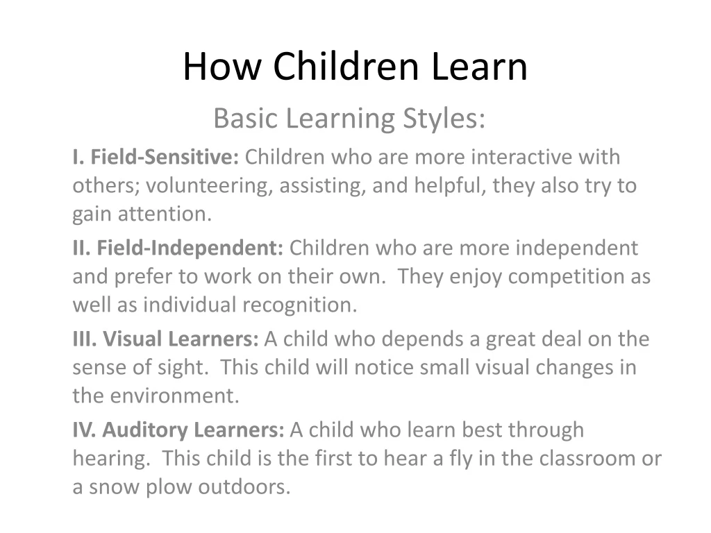how children learn
