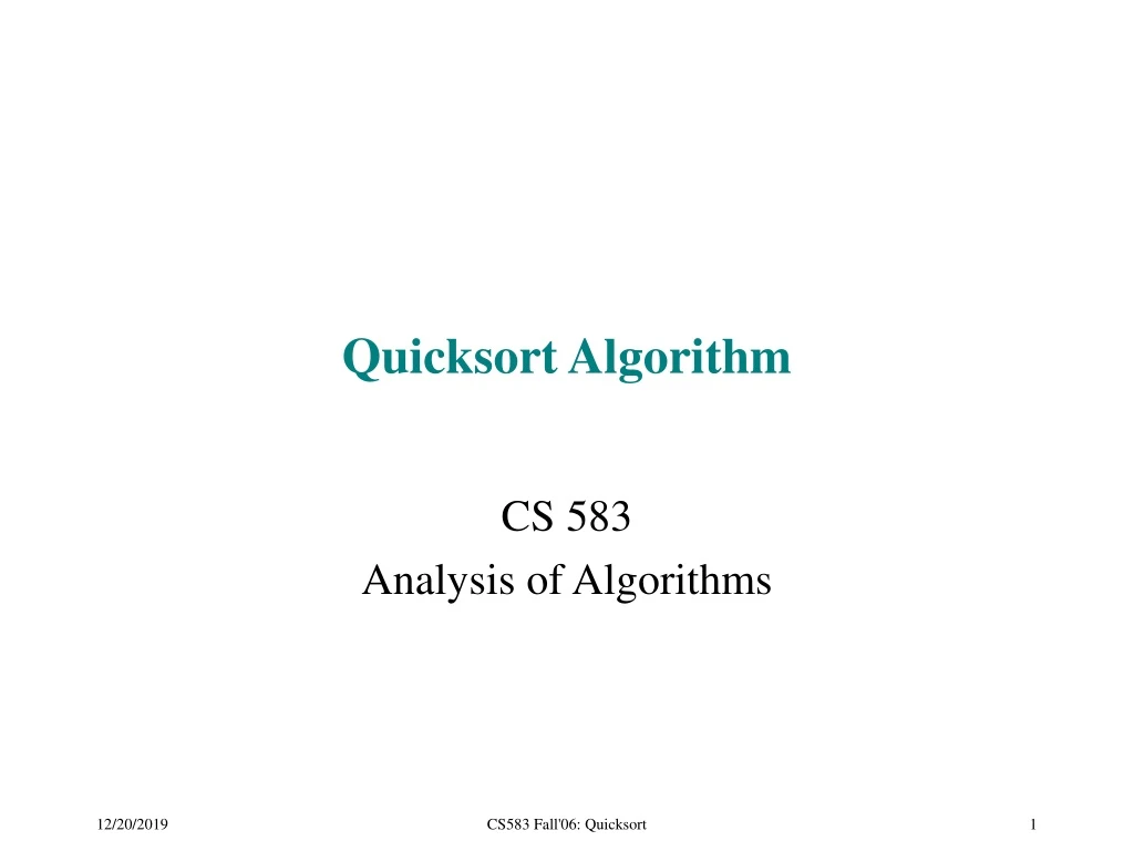 quicksort algorithm