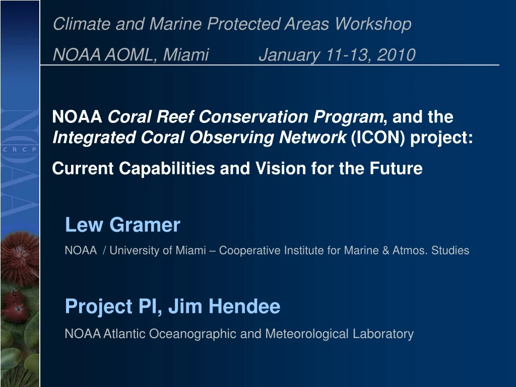 climate and marine protected areas workshop noaa