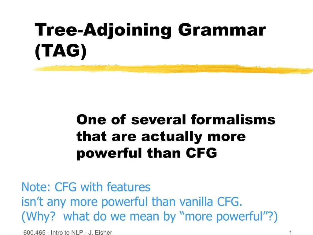 tree adjoining grammar tag