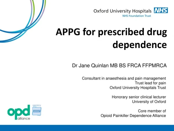 APPG for prescribed drug dependence