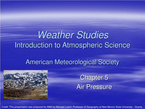 Weather Studies Introduction to Atmospheric Science American Meteorological Society