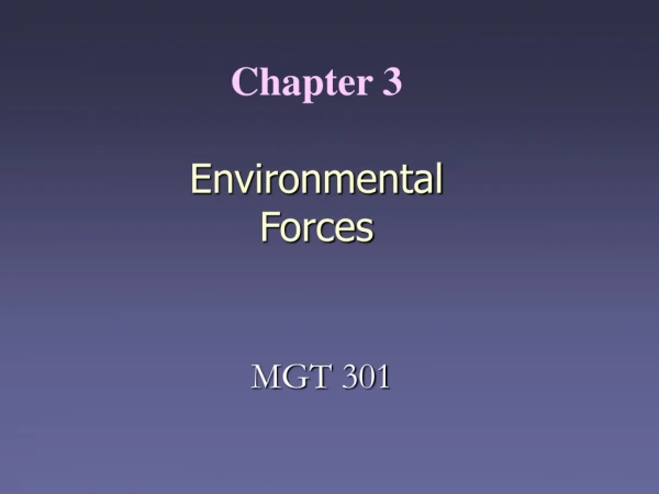 Chapter 3 Environmental Forces