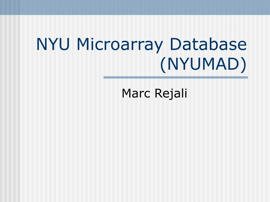 nyu microarray database nyumad