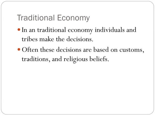 Traditional Economy