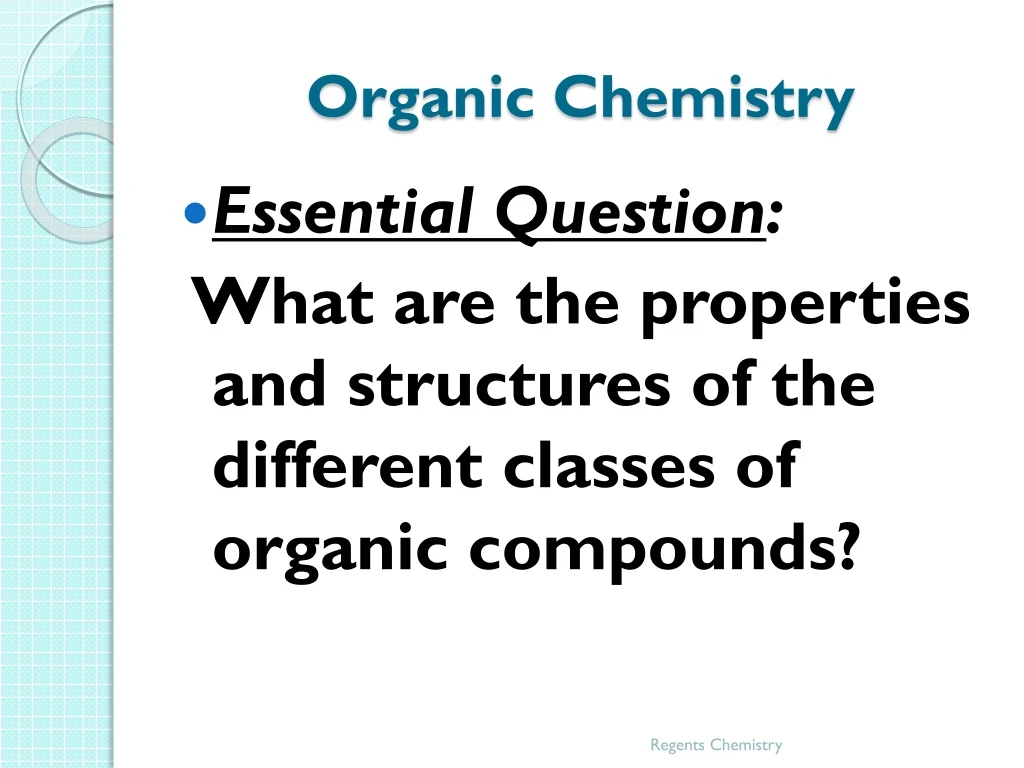 organic chemistry