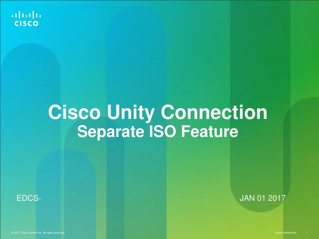 cisco unity connection separate iso feature