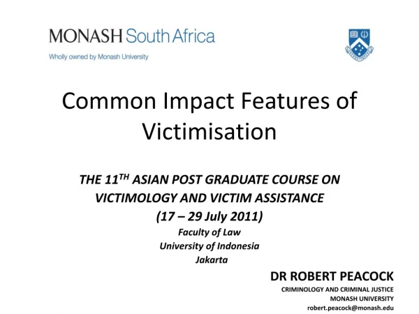 Common Impact Features of Victimisation
