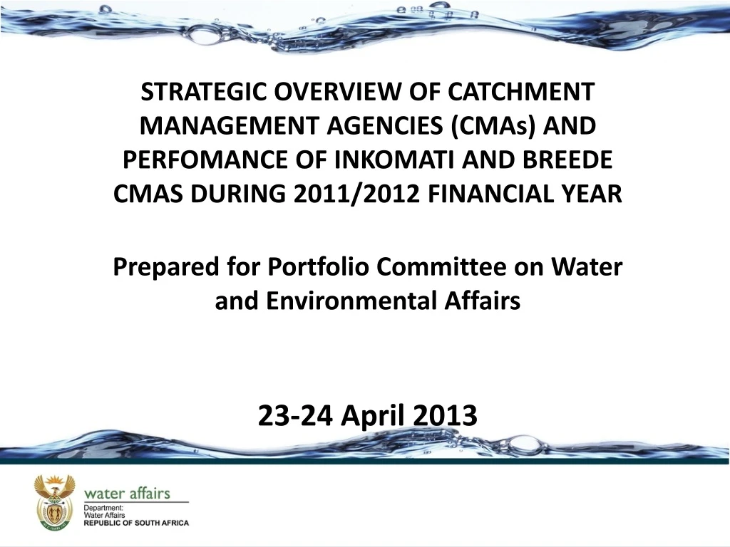 strategic overview of catchment management