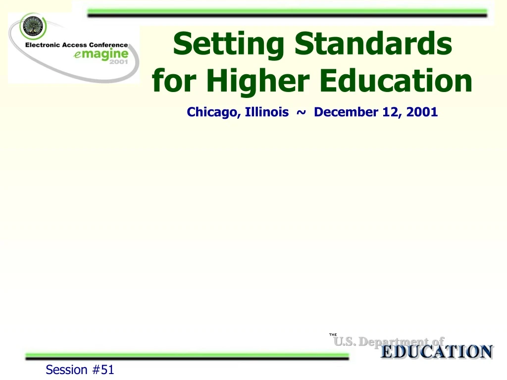 setting standards for higher education