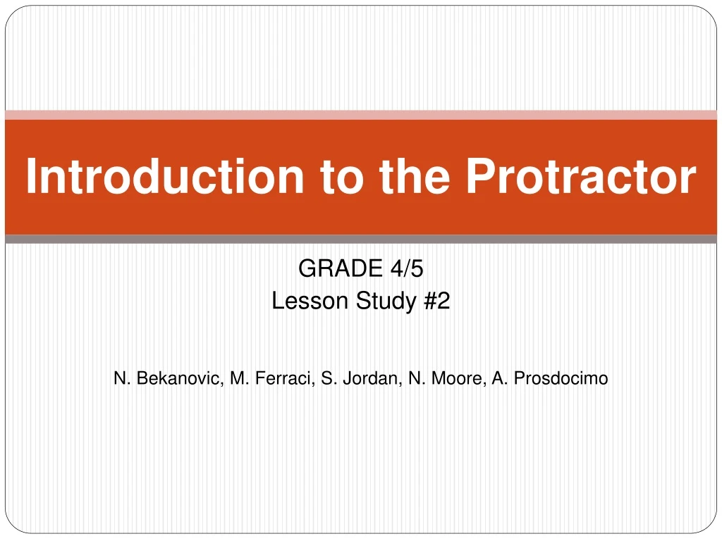 introduction to the protractor