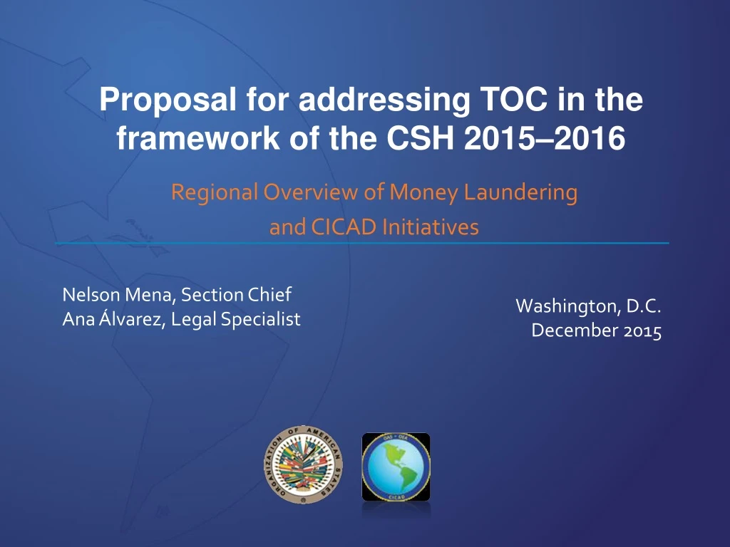 proposal for addressing toc in the framework