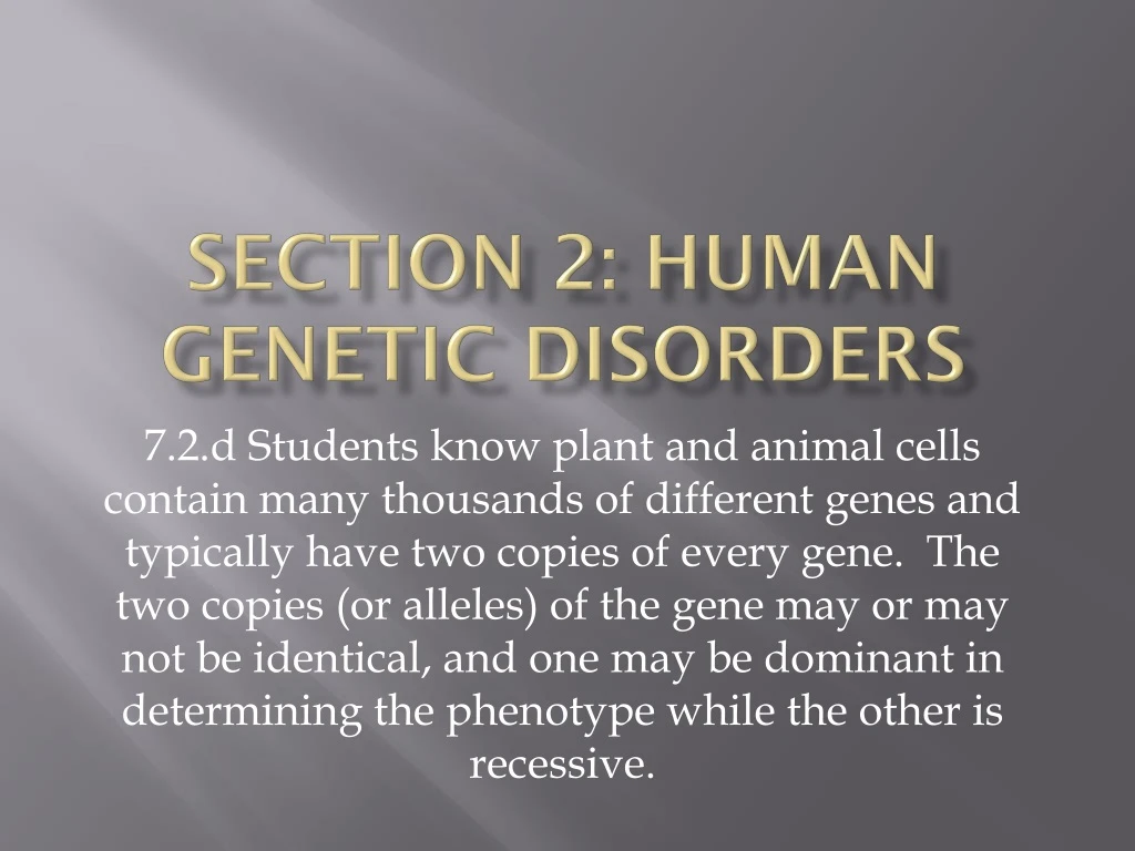 section 2 human genetic disorders