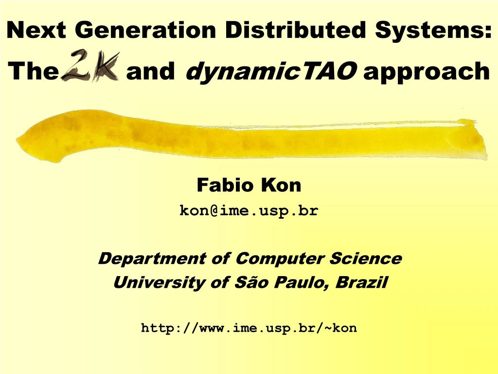 next generation distributed systems the and dynamictao approach