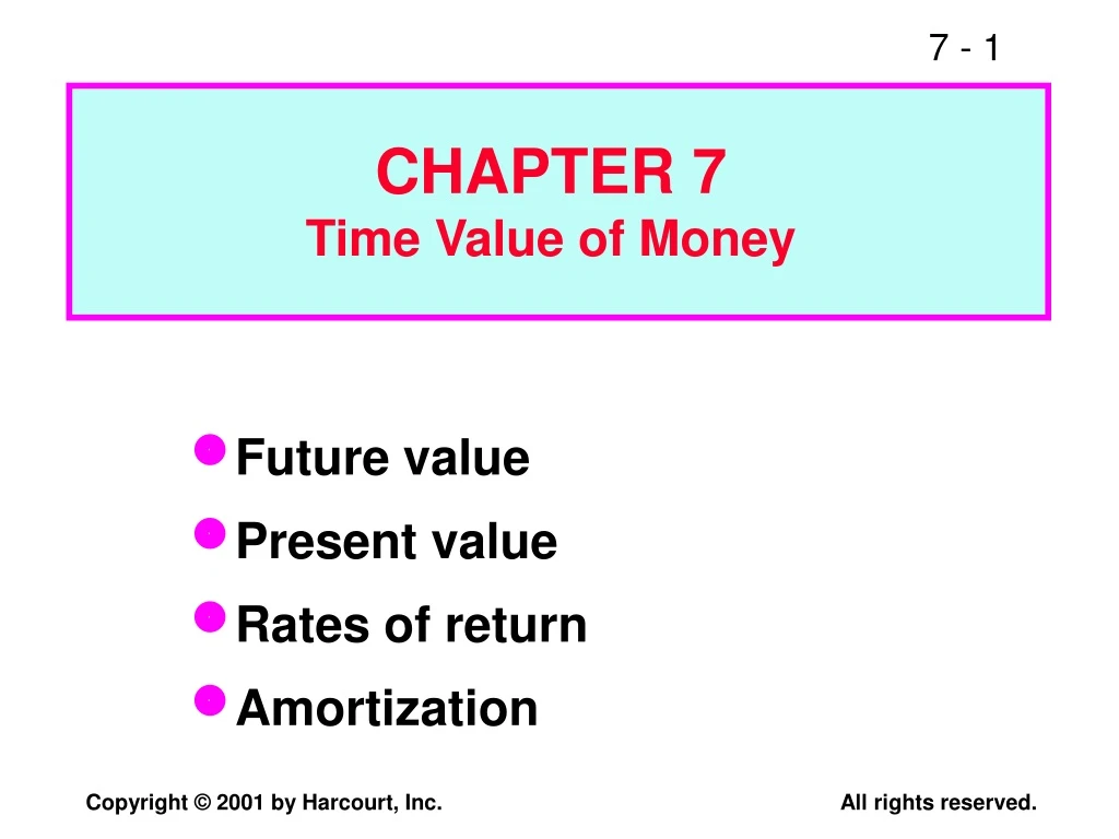 chapter 7 time value of money