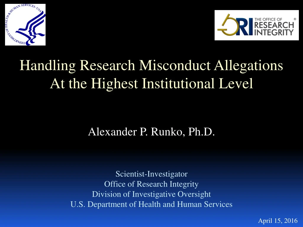 handling research misconduct allegations