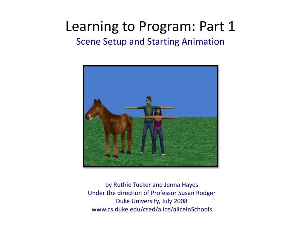 learning to program part 1 scene setup and starting animation