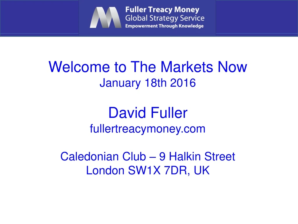 welcome to the markets now january 18th 2016