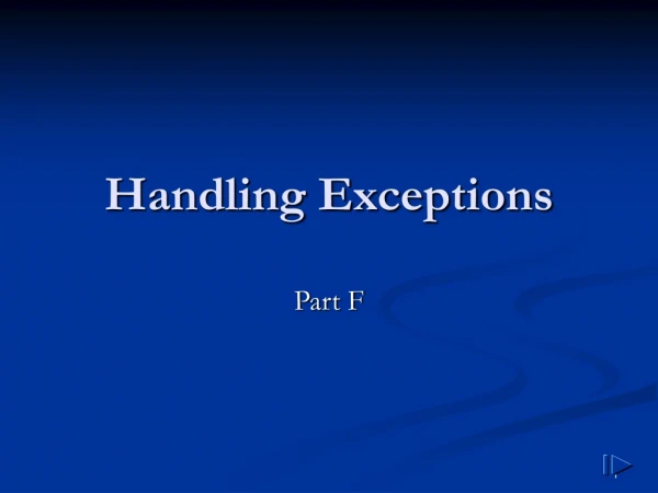 Handling Exceptions