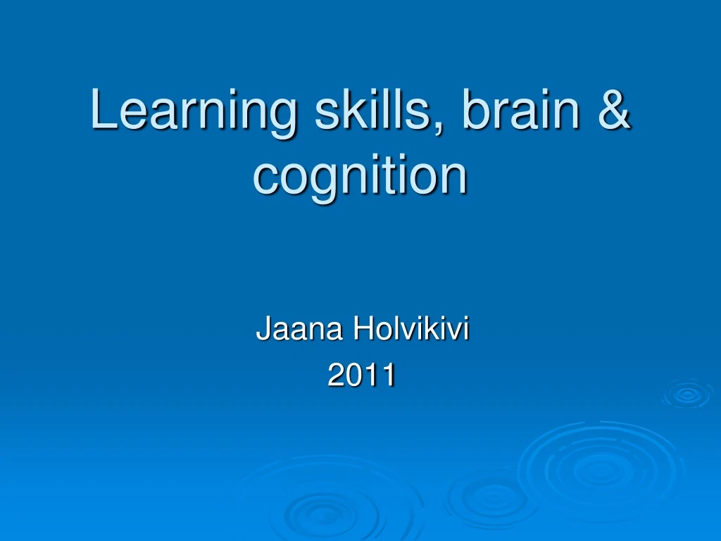 learning skills brain cognition