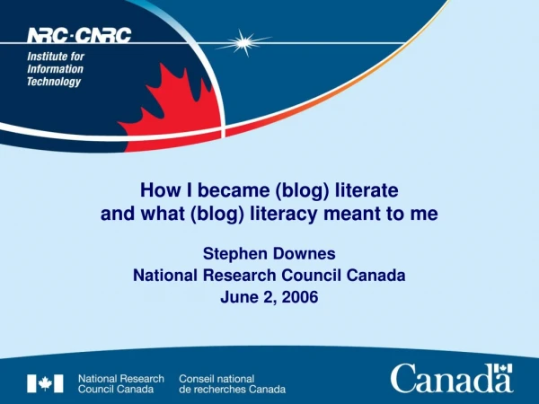 How I became (blog) literate and what (blog) literacy meant to me