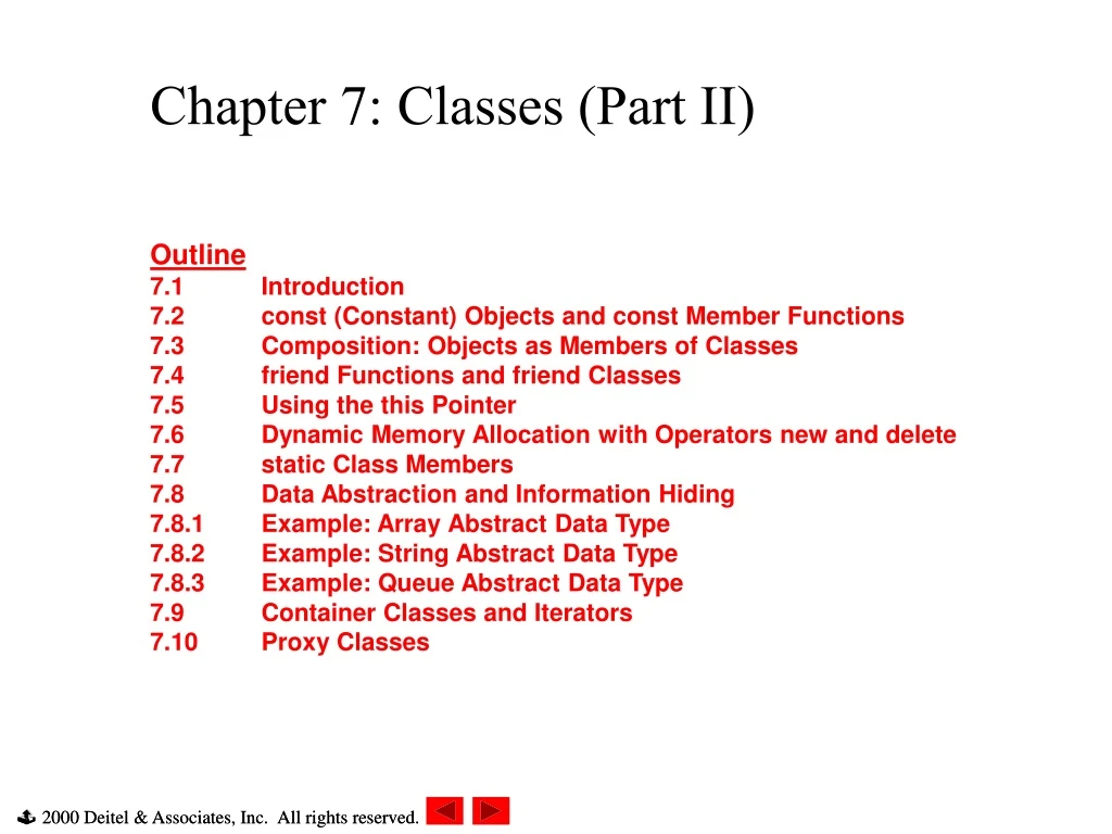 chapter 7 classes part ii