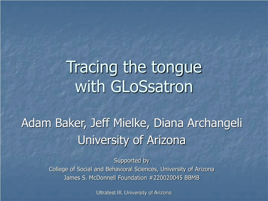 tracing the tongue with glossatron
