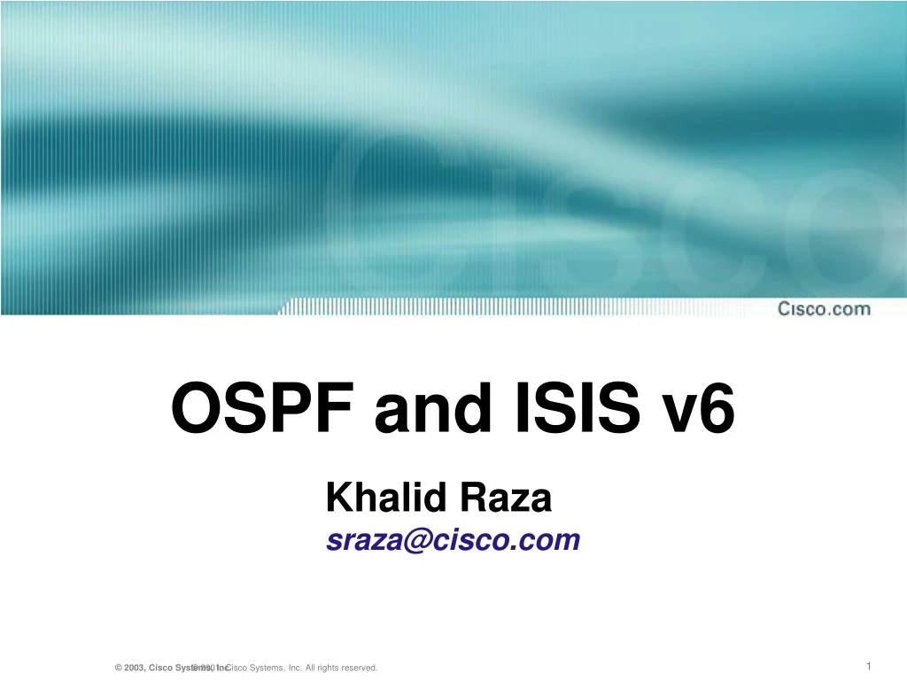 ospf and isis v6