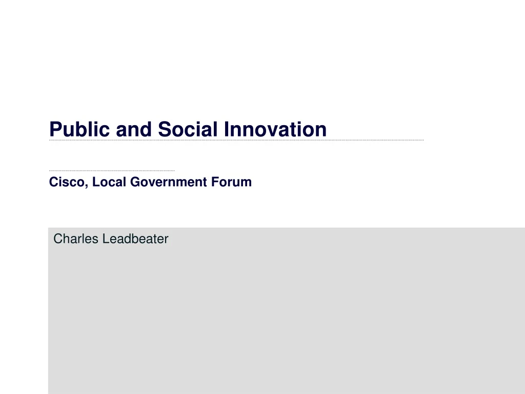 public and social innovation cisco local