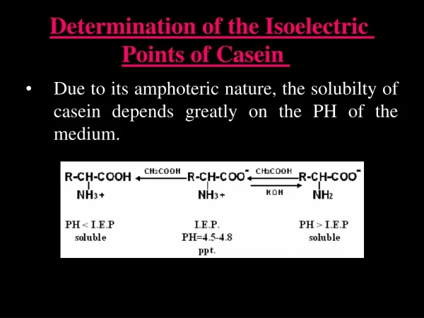 Determination of the Isoelectric Points of Casein