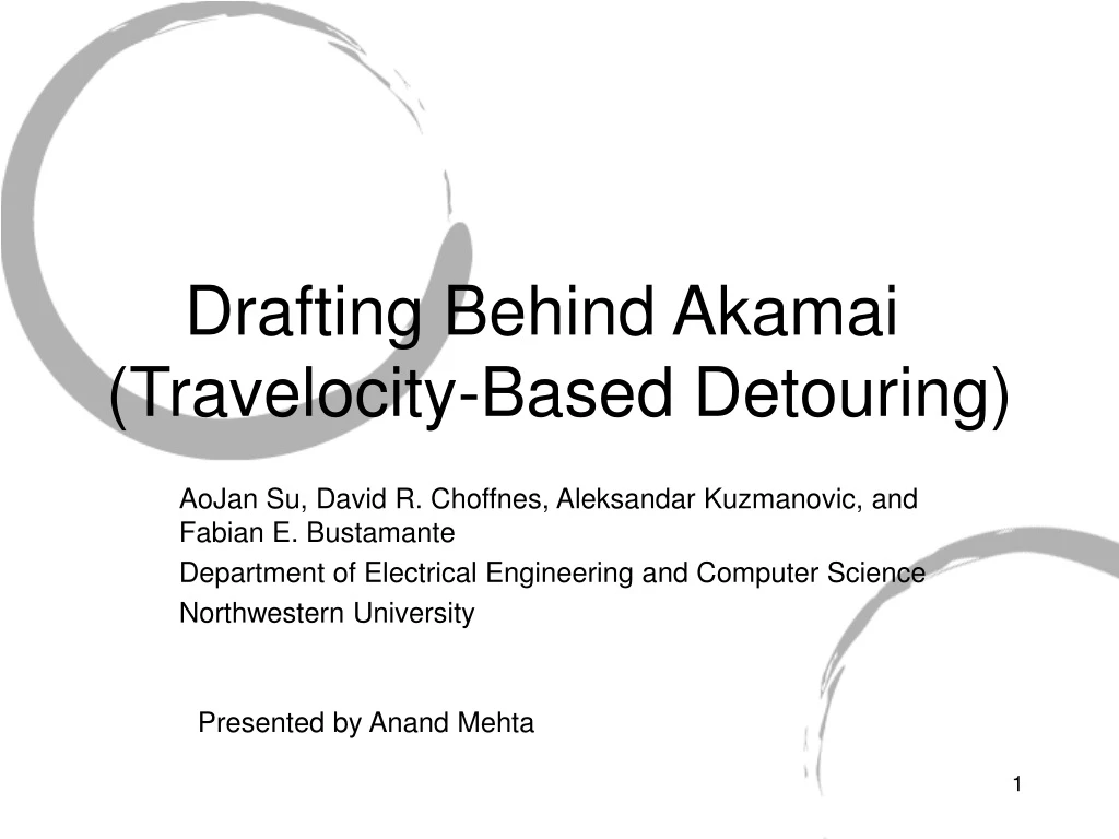 drafting behind akamai travelocity based detouring