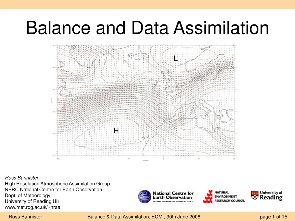 balance and data assimilation