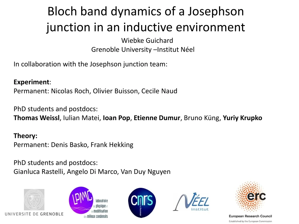 bloch band dynamics of a josephson junction in an inductive environment