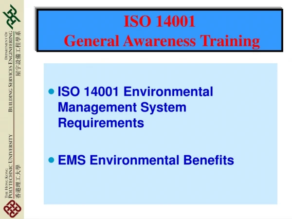 ISO 14001  General Awareness Training