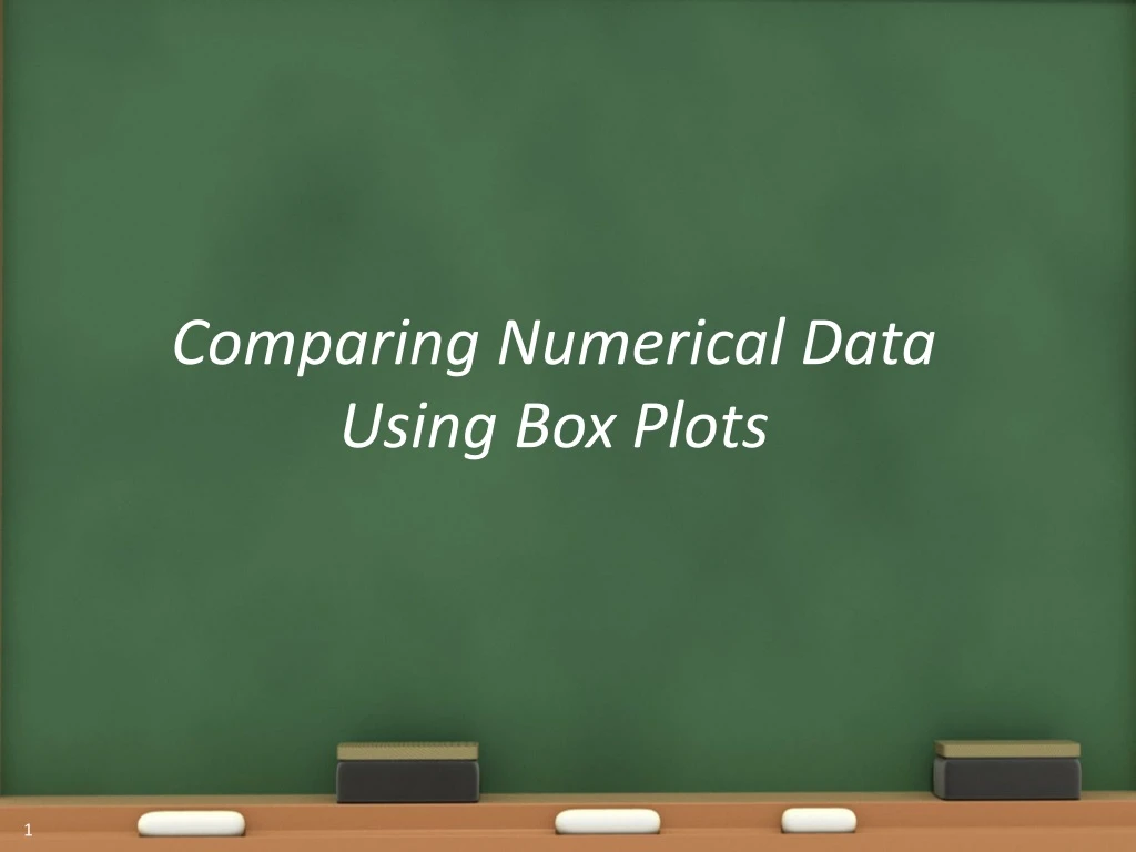 comparing numerical data using box plots