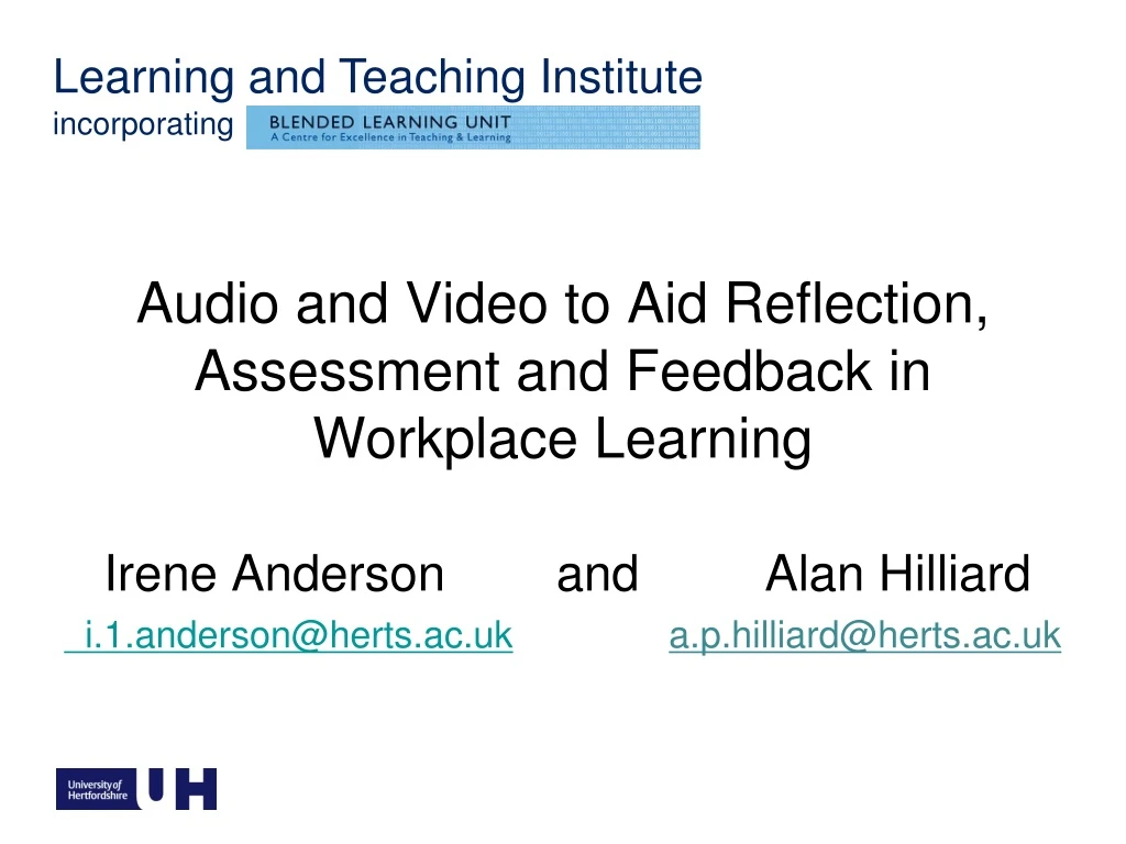 audio and video to aid reflection assessment and feedback in workplace learning