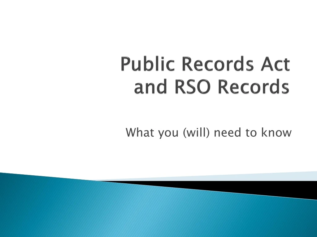 public records act and rso records