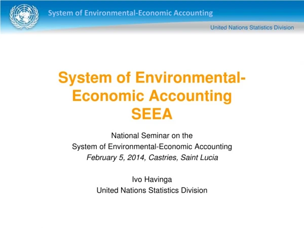 System of Environmental-Economic Accounting SEEA